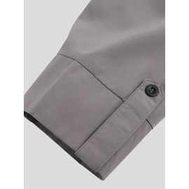 Mens Long Sleeve Ethnic Robe Solid Color Long T shirts