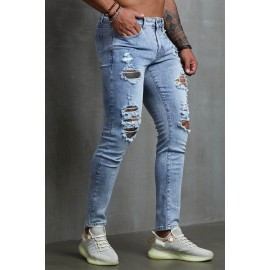 Men Ripped Slim Fit Skinny Jeans