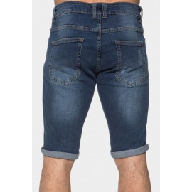 Sky Blue Skull Graphic Patchwork Distressed Skinny Fit Men's Jeans