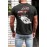 Gray Racing Vehicle Letter Print Slim Fit Men's Graphic Tee