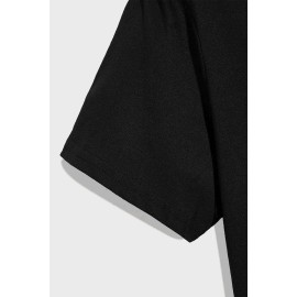 Black OLD MAN Letter Print Muscle Fit Short Sleeve Men's T Shirt