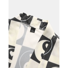 Mens Heart Yin Yang Pattern Open Front Casual Loose Kimono