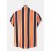 Mens Holiday Wide Striped Button Up Short Sleeve Shirts