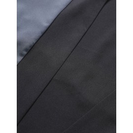 Mens Patchwork Open Front Loose Fit 3/4 Sleeve Kimono